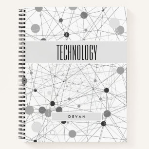 Edgy BOHO Composition in Greys Subject Notebook