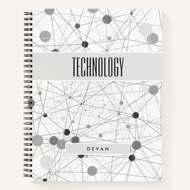 Edgy BOHO Composition in Greys Subject Notebook (Front)