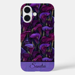 Edgy Bridesmaid Gift Calla Lilies Floral Custom iPhone 16 Case