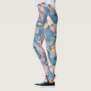 Edgy Butterfly Camo Sparkle Weightlifting Workout Leggings