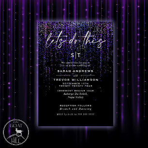  Edgy Chic Purple Glitter Garland Invitation