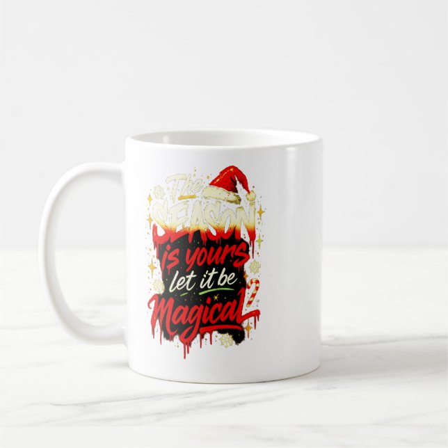 Edgy Christmas Fashion Grunge Gift Festive Holiday Coffee Mug (Left)