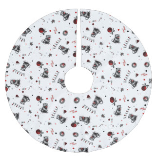 Edgy Christmas Trash Opossum Chewing Glass Bauble Brushed Polyester Tree Skirt