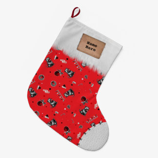 Edgy Christmas Trash Opossum Chewing Glass Bauble Large Christmas Stocking