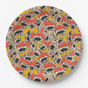 Edgy Comic Sharp Teeth Monster Paper Plate