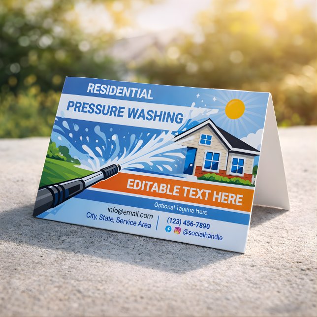 Edgy Cracked Residential pressure washing Mural Business Card (Creator Uploaded)