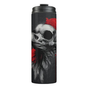 Edgy Crow Skull Gothic Grunge Thermal Tumbler