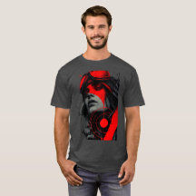 Edgy Cyberpunk Sniper Red Target Graphic T-Shirt