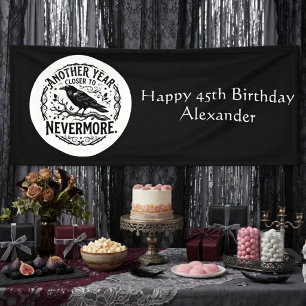 Edgy Dark Academia Nevermore Birthday Banner
