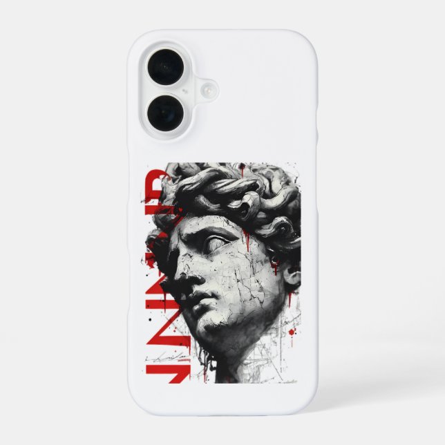 Edgy David Bust Modern Street Art Phone Case (Back)