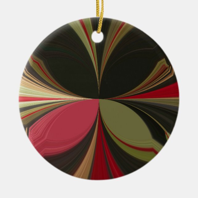 Edgy Earth Kaleidoscope Art Print Ceramic Ornament (Front)