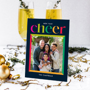 Edgy Frame Happy New Year Holiday Photo Card