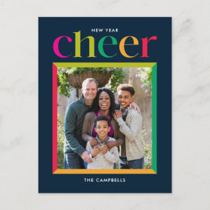 Edgy Frame Happy New Year Holiday Postcard