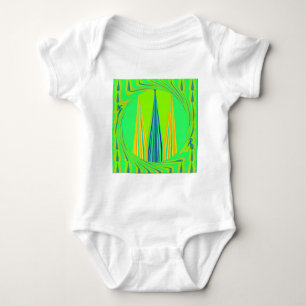 Edgy Geometrical Neon Design Baby Bodysuit