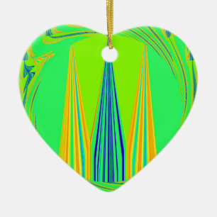 Edgy Geometrical Neon Design Ceramic Tree Decoration