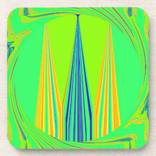 Edgy Geometrical Neon Design Coaster