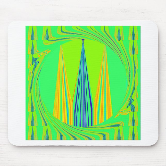 Edgy Geometrical Neon Design Mouse Pad (Front)