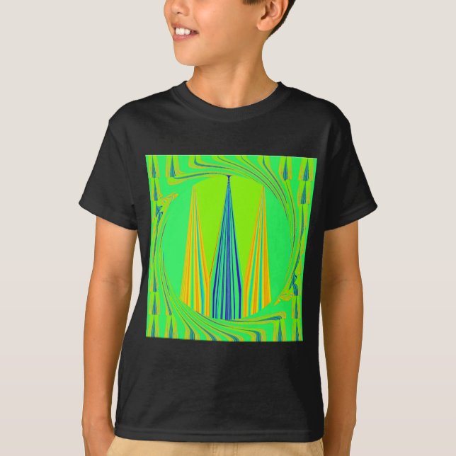 Edgy Geometrical Neon Design T-Shirt (Front)