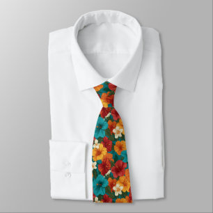Edgy Gifts For Dad Tropical Flower Tie