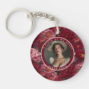 Edgy Gifts For Husband Custom Peonies Key Ring