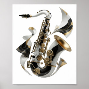 Edgy Gold ABSTRACT ART Graphic Design Poster