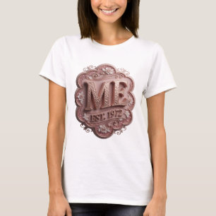 Edgy Gold ME EST 1972 3D Text Art T-Shirt