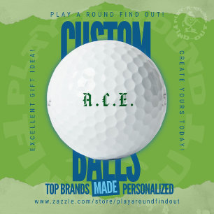 Edgy Golf Dad Initials VTG Old English Typography Balls