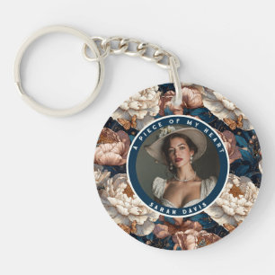 Edgy Graduation Gifts for boyfriend Peony Flower Key Ring