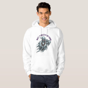 Edgy Grim Reaper Slingshot Front Print White Hoodi Hoodie