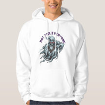 Edgy Grim Reaper Slingshot Front Print White Hoodi