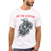 Edgy Grim Reaper Slingshot Front Print White T-Shi