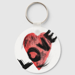Edgy Grunge Heart Round Keychain – Modern Urban Po