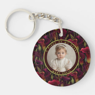 Edgy love memory Calla Lilies Floral Key Ring