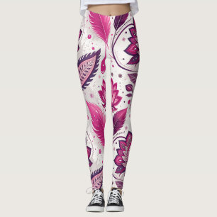 Edgy Metallic Magenta Streetwear Leggings – Luxury