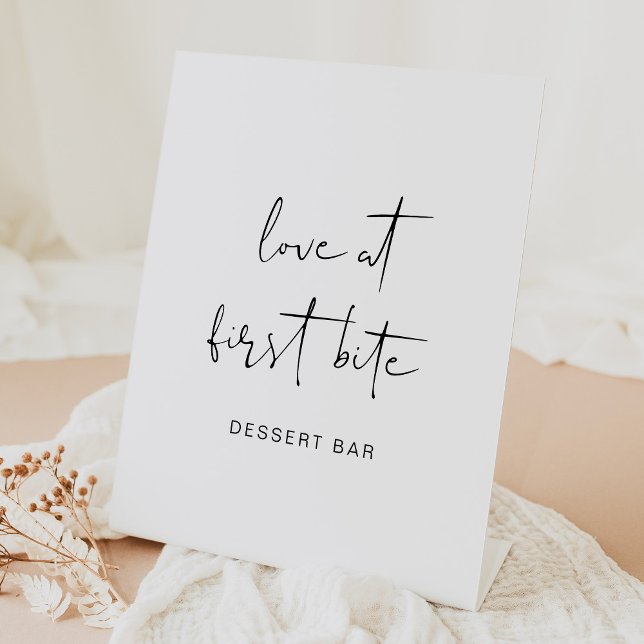 Edgy Modern Minimalist Dessert Bar Poster Pedestal Sign (Creator Uploaded)