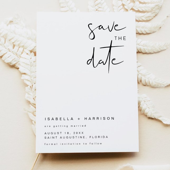  Edgy Modern Minimalist Simple Save the Date Invitation (Creator Uploaded)
