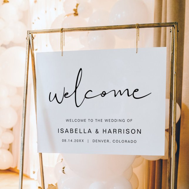 Edgy Modern Minimalist Simple Wedding Welcome Poster (Creator Uploaded)