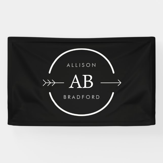 Edgy Monogram Arrow Circle Logo Banner (Horizontal)