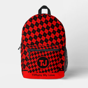Edgy Monogrammed Preschool Girls Backpack