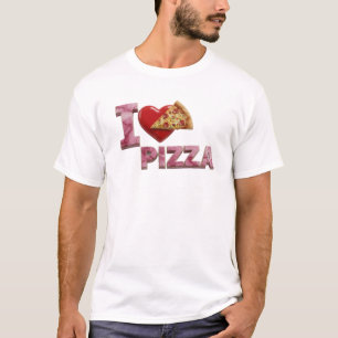 Edgy Pink I LOVE PIZZA Artwork Creation T-Shirt