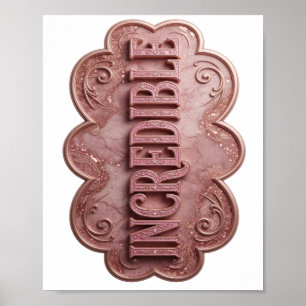Edgy Pink INCREDIBLE Artistic Motif Poster