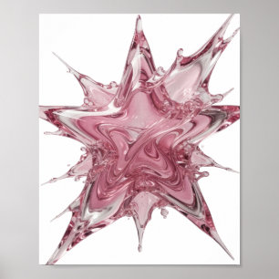 Edgy Pink WATER SPLASH 3D Text Art Poster