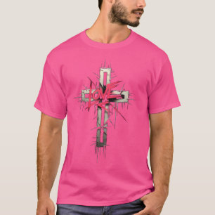 Edgy Punk Art Christian Cross Of Christ Graffiti L T-Shirt