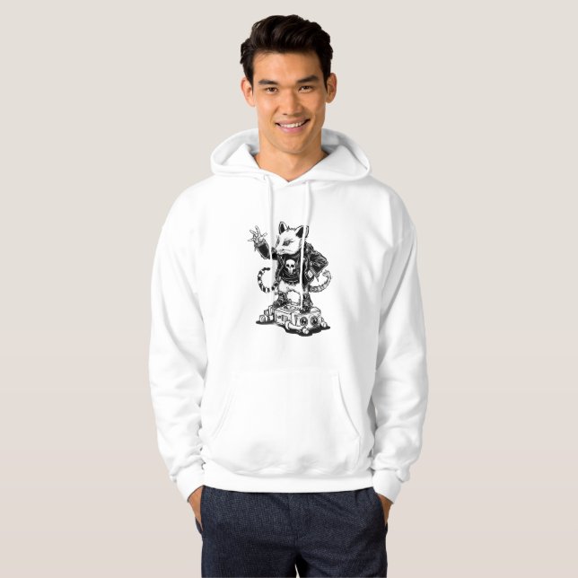 Edgy Punk Rat Rodent Rebellion Alternative Urban  Hoodie (Front Full)