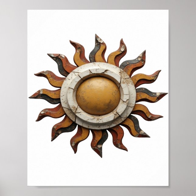 Edgy Silver ABSTRACT ART Abstract Design Poster (Front)