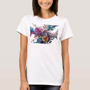 Edgy Silver ABSTRACT ART Artistic Motif T-Shirt