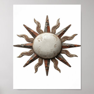 Edgy Silver ABSTRACT ART Statement Design Poster