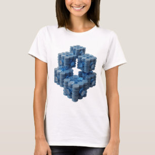 Edgy Silver BLUE COINS Slogan Design T-Shirt