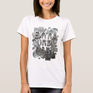 Edgy Silver EXTRAORDINARY Text Design T-Shirt