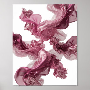 Edgy Silver FABRIC FLUFFY FLOWERS Print